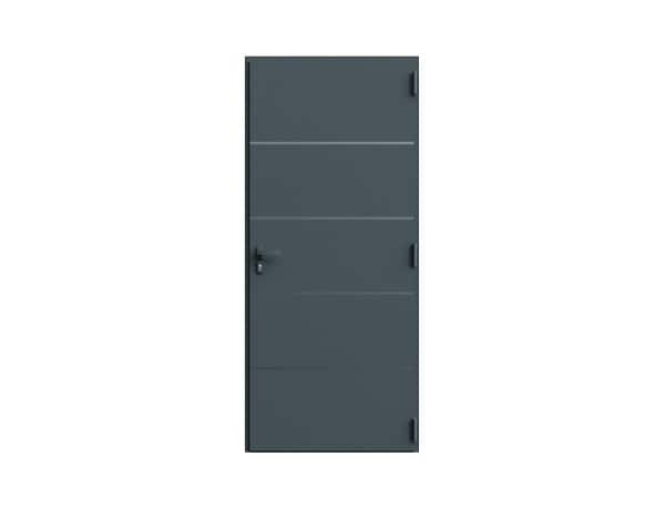 Porte d'entrée aluminium gris "Loras" H. 215 x l. 90 gauche - Geom - Brico Dépôt