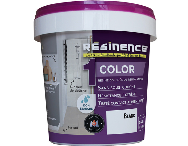 Résine colorée blanc, pour rénover et relooker les éléments muraux 250 ml - Resinence - Brico Dépôt