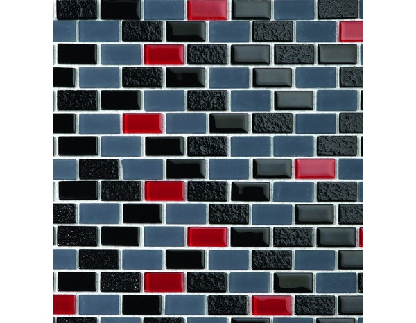 Mosaïque mix noir/gris/rouge - l. 28,6 x L. 30,4 cm - Brico Dépôt