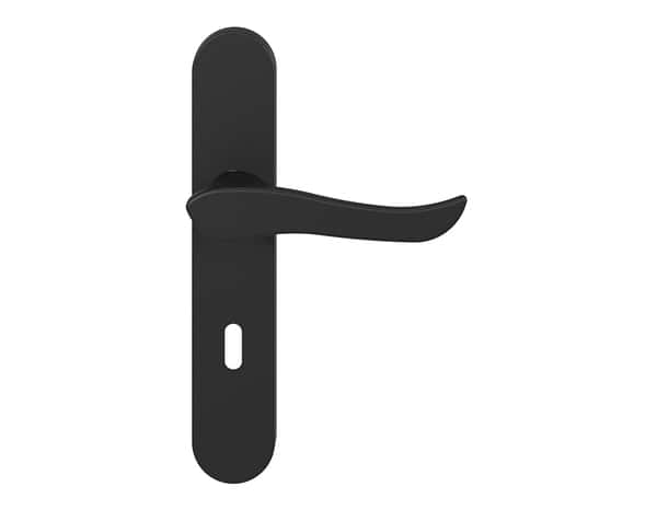 Poignée de porte "Arcles" avec trou pour clé - Noir - Entraxe adaptable 165-195 mm - Cooke and Lewis - Brico Dépôt