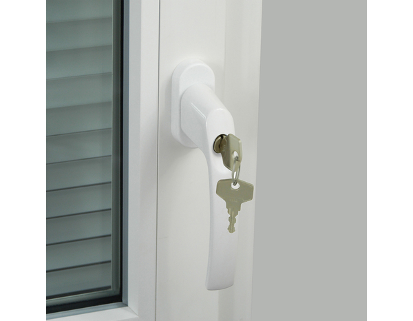 Poignée de fenêtre "Miniac" avec serrure et clés - Blanc - Entraxe 43 mm - Cooke and Lewis - Brico Dépôt