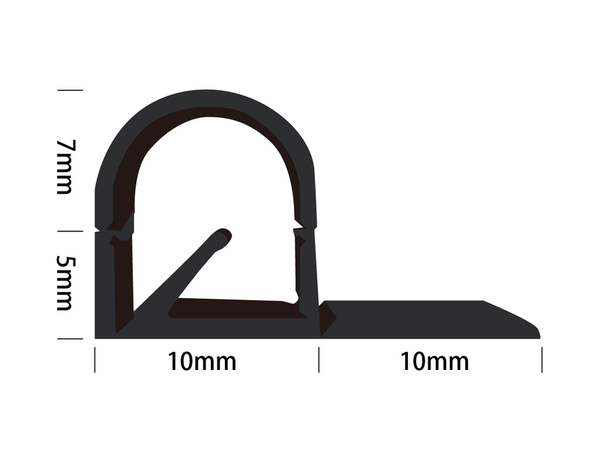 Lot de 6 joints universels adhésifs pelables noirs - L. 1 m x l. 9 mm - Diall - Brico Dépôt