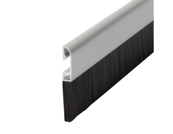 Bas de porte avec brosse aspect alu à clipser - L. 1 m x Ép. 25 mm - Diall - Brico Dépôt
