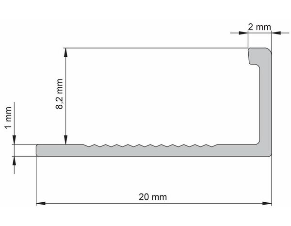 Profile équerre alu 2,50 m x 8 mm - brossé - Brenner - Brico Dépôt