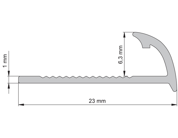 Profile 1/4 rond pvc 2,50 m x 6 mm - gris - Brico Dépôt