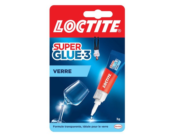 Colle liquide super glue-3 spécial verre, résistante eau et détergents, transparente, 3 g - Loctite - Brico Dépôt