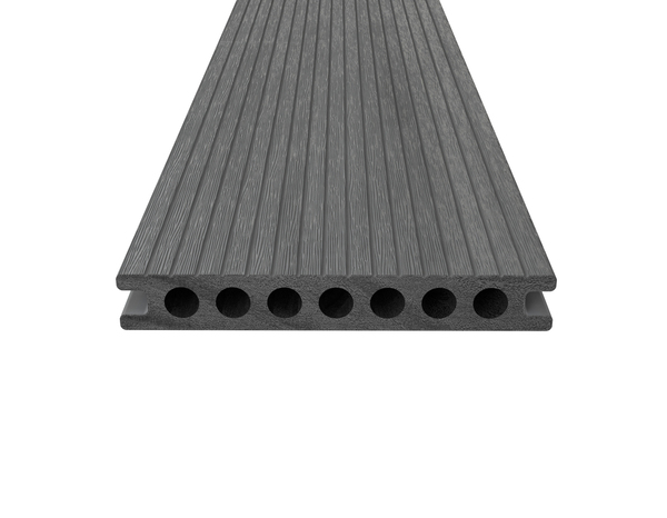 Lame de terrasse composite gris "Neva Protect"  L. 2,2 m x l. 145 mm x EP. 21 mm - Blooma - Brico Dépôt