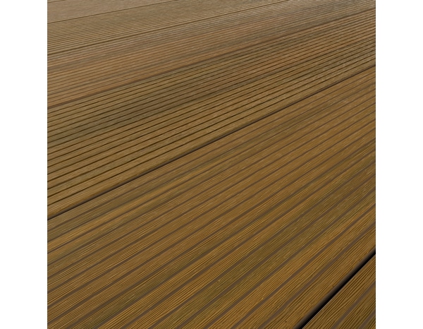Lame de terrasse composite marron "Neva Protect"  L. 2,2 m x l. 145 mm x EP. 21 mm - Blooma - Brico Dépôt