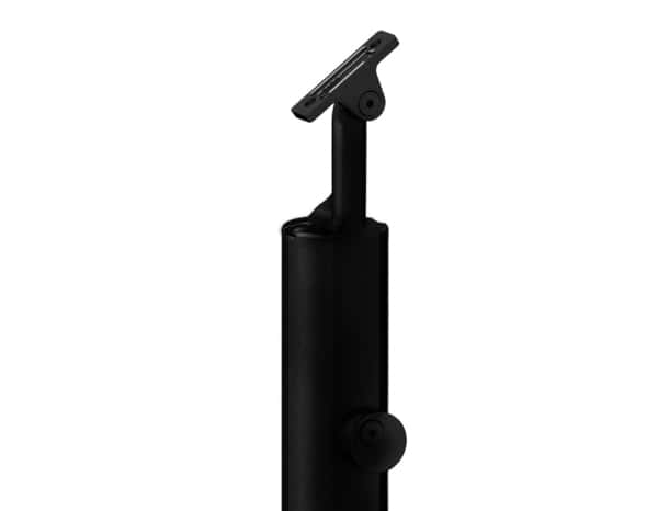Poteau à plat aluminium noir "Jorun" ⌀4,3 cm x H. 97,1 cm - Geom - Brico Dépôt