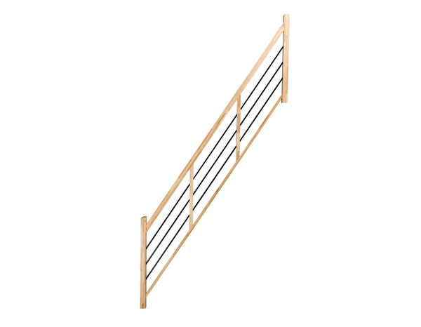 Balustrade tubes Horizontaux en hêtre "Fineas" escalier droit - Brico Dépôt
