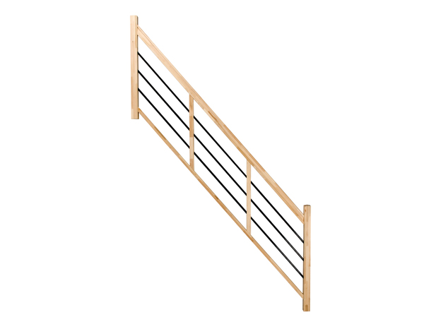 Balustrade tubes Horizontaux en hêtre "Fineas" escalier tournant - Brico Dépôt