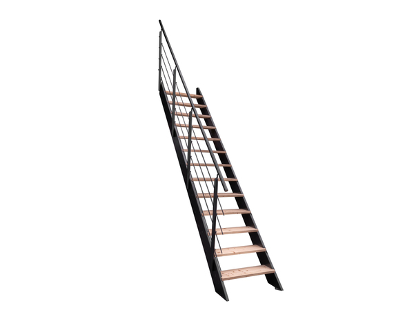 Escalier droit + rampe bois et métal "Sanson" - Geom - Brico Dépôt
