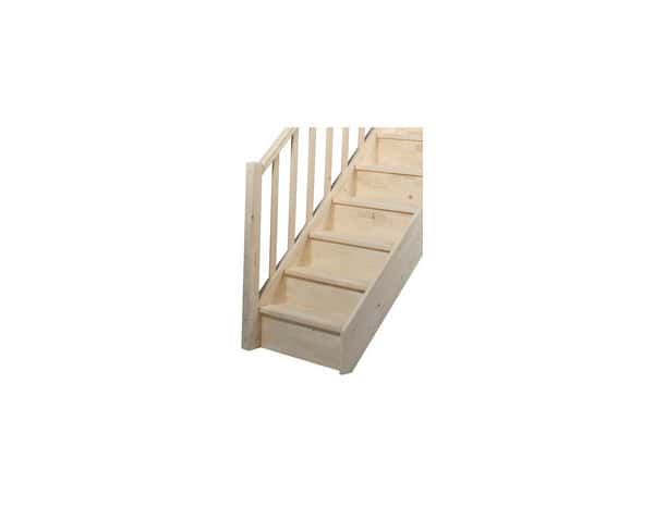 Escalier droit prémonté sapin + rampe "Elma" - Brico Dépôt