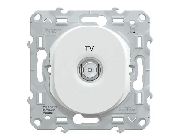Prise TV simple "Ovalis" blanc - Connecteur TV mâle CEI 9,52 mm - Brico Dépôt
