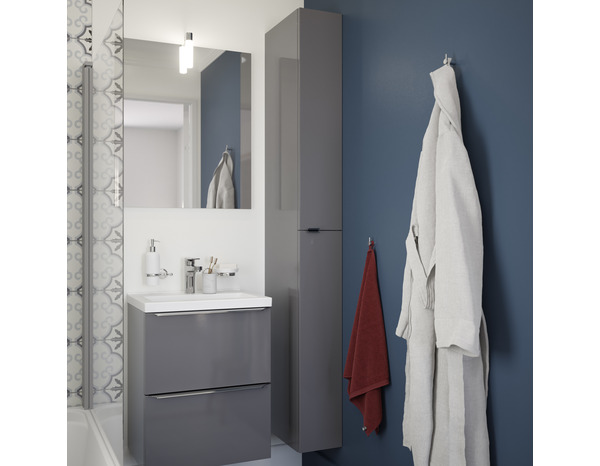 Armoire salle de bains gris "Idalie" L. 20 x H. 90 x P. 36 cm - Cooke and Lewis - Brico Dépôt
