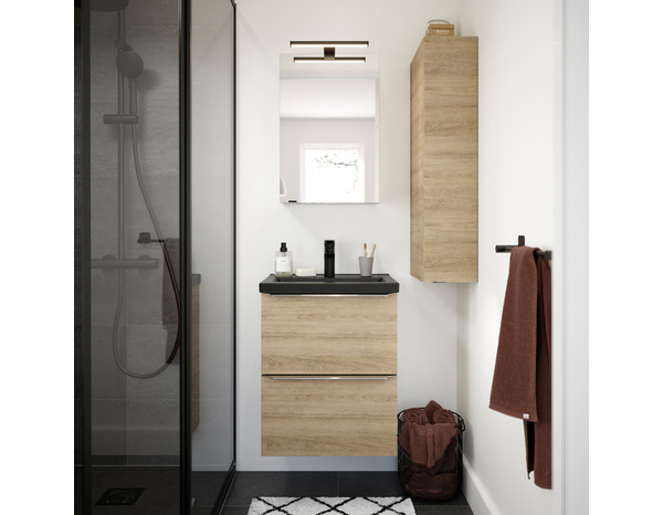 Armoire salle de bains effet chêne "Idalie" L. 20 x H. 90 x P. 36 cm - Cooke and Lewis - Brico Dépôt