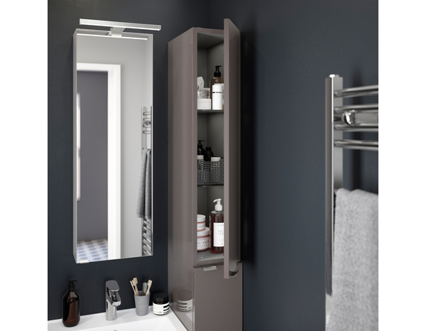Armoire salle de bains gris taupe "Idalie" L. 20 x H. 90 x P. 36 cm - Cooke and Lewis - Brico Dépôt