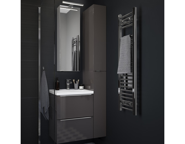 Armoire salle de bains gris taupe "Idalie" L. 20 x H. 90 x P. 36 cm - Cooke and Lewis - Brico Dépôt