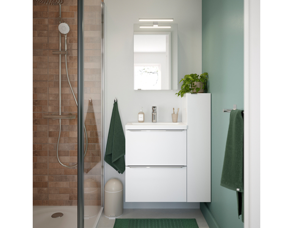 Armoire salle de bains blanc "Idalie" L. 20 x H. 90 x P. 36 cm - Cooke and Lewis - Brico Dépôt
