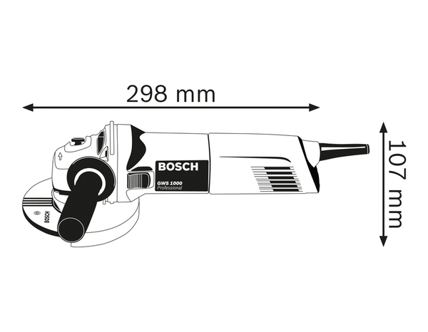 Meuleuse angulaire filaire 1000 W 125 mm - GWS 1000 Professional - Bosch Professional - Brico Dépôt