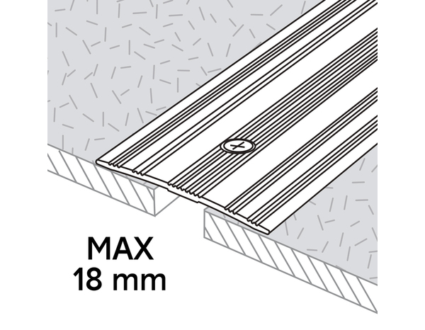 Barre de seuil large aluminium mat - L. 93 x l. 6 cm - GoodHome - Brico Dépôt