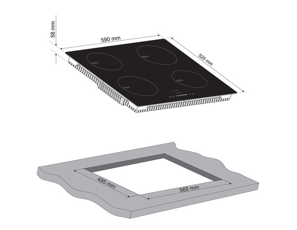 Plaque Induction Cooke & Lewis 2 Foyers Notice Plaque de cuisson à induction " Link" - 4 zones - Brico Dépôt