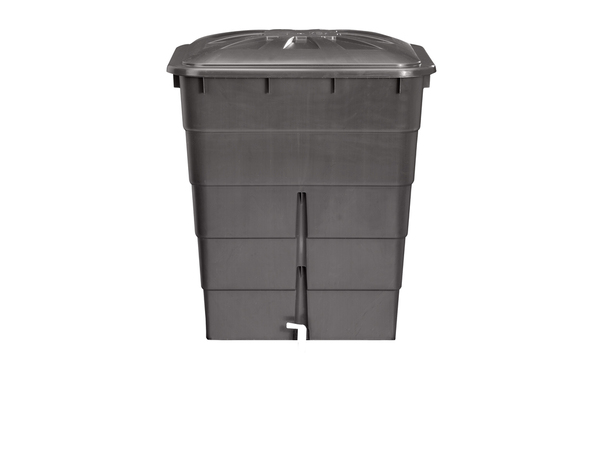 Récupérateur d'eau rectangulaire 300 L gris avec couvercle et robinet - Garantia - Brico Dépôt
