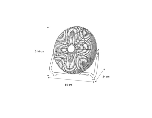 Ventilateur de sol inclinant argent, D. 45 cm - Brico Dépôt
