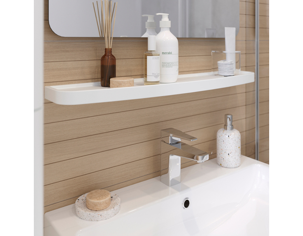 Étagère de salle de bains blanc Himalia L.120 x P. 15 cm - GoodHome - Brico Dépôt