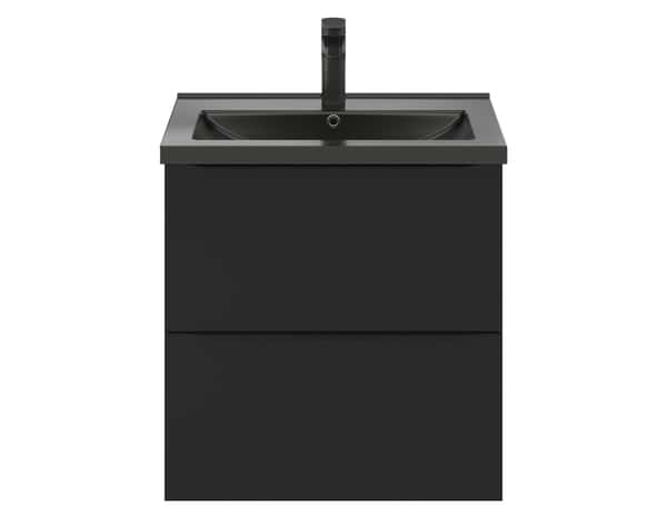 Meuble sous vasque à suspendre noir mat "Idalie"  L. 60 x H. 60 x P. 45 cm - Cooke and Lewis - Brico Dépôt