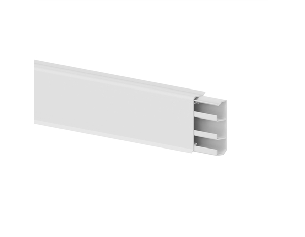 Plinthe électrique blanche PVC 20 x 70 mm, 3 compartiments - L. 2 M - GGK - GGK - Brico Dépôt