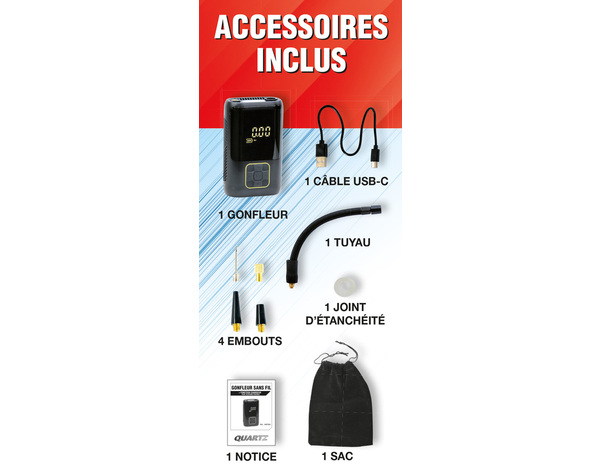 Gonfleur sans fil 7,4 V et chargeur téléphone en USB-C - Prodif - Brico Dépôt