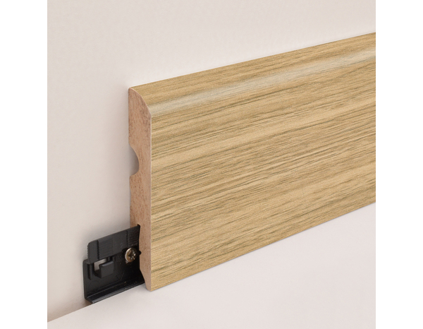 Plinthe à clipser "Horeshoe" mat naturel effet bois beige L. 220 x H. 8 cm x Ép. 13 mm - Cooke and Lewis - Brico Dépôt