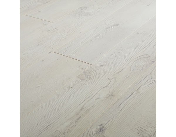 Sol stratifié à clipser aspect mat blanc bois blanchi "Beypore" L. 138,3 x l. 24,4 cm x Ép. 8 mm - Cooke and Lewis - Brico Dépôt