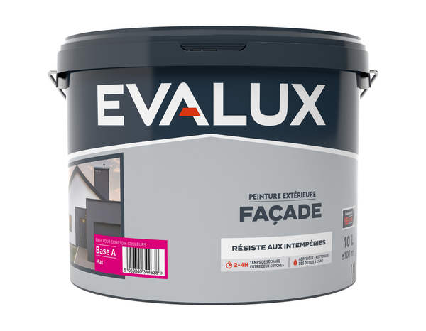 Peinture façade Base A Mat 10 L - Evalux - Brico Dépôt