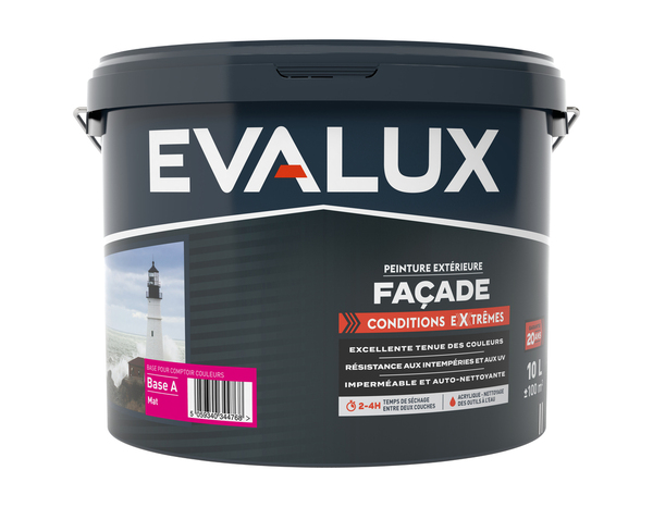 Peinture façade Base A mat 10 L - Evalux - Brico Dépôt
