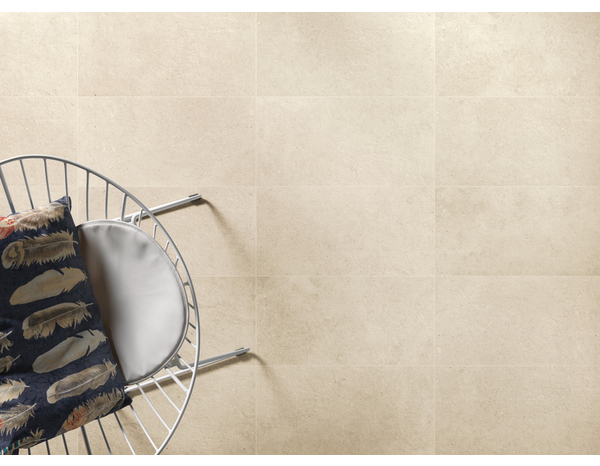 Carrelage de sol intérieur "Limestone pierre beige" - 60 x 120 cm - Brico Dépôt