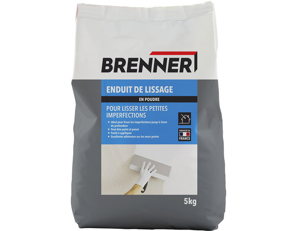 Enduit de lissage en poudre - Sac 5 kg - Brenner - Brico Dépôt
