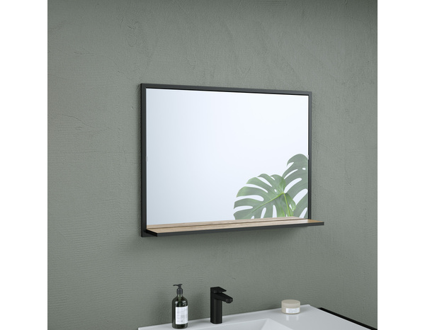 Miroir tablette decor bois "district"  l.80x h.60 x p.1, 3 cm - Brico Dépôt