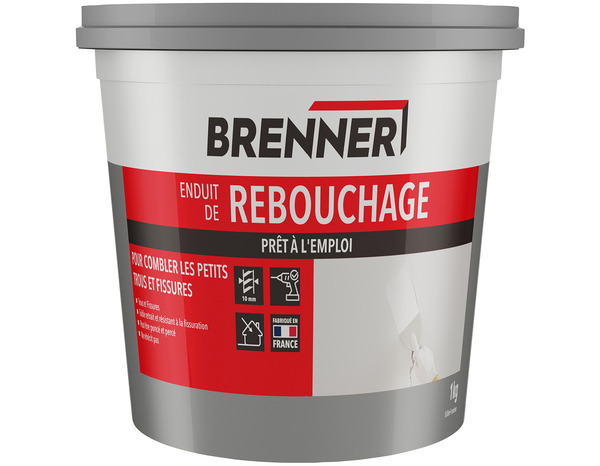 Enduit de rebouchage en pâte - Pot 1 kg - Brenner - Brico Dépôt