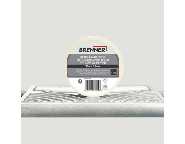 Bande à joints papier - Rouleau 30 m x 50 mm - Brenner - Brico Dépôt