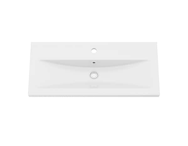 Plan vasque en céramique blanc - 80 cm - Brico Dépôt