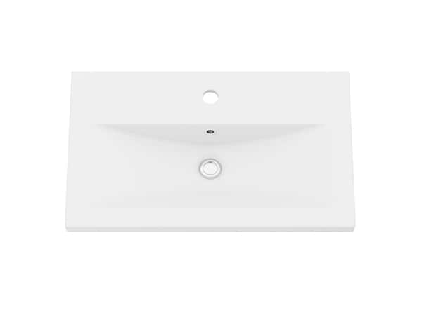 Plan vasque céramique blanc L.60,4 x H.12,4 x P.36,3cm "Napold" - Brico Dépôt
