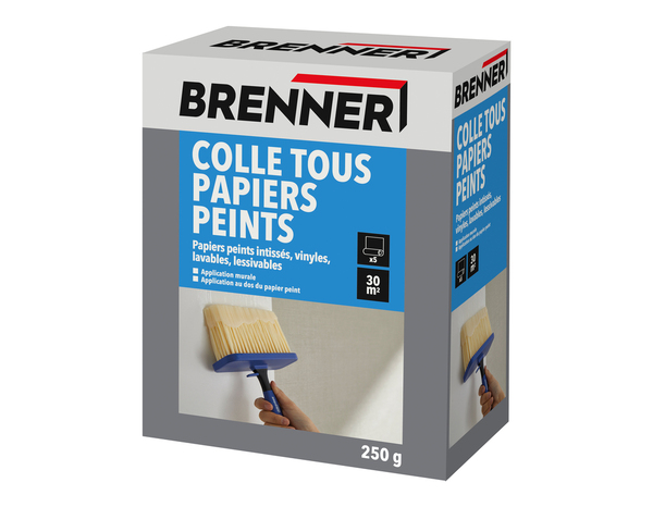 Colle tous papiers peints intissés, vinyles - carton 250 G - Brenner - Brico Dépôt