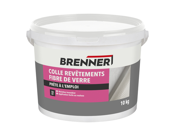 Colle de revêtement fibre de verre blanche - seau 10 KG - Brenner - Brico Dépôt
