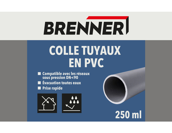 Colle tuyaux en PVC - pot 250 ml - Brenner - Brico Dépôt