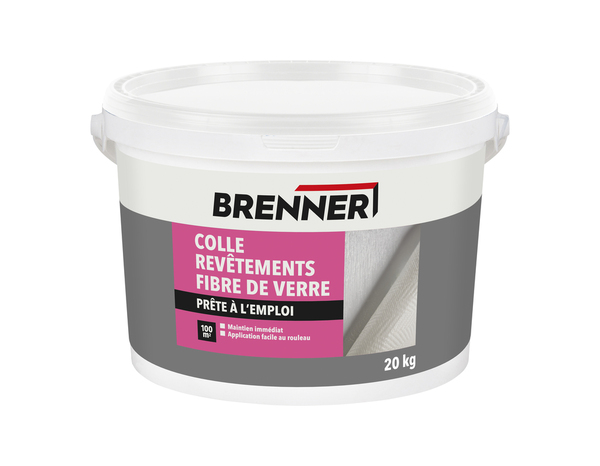 Colle revêtement fibre de verre blanc - seau 20KG - Brenner - Brico Dépôt