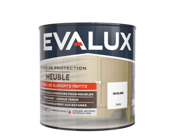 Vernis de protection meuble Satin 0,5 L Transparent - Evalux - Brico Dépôt