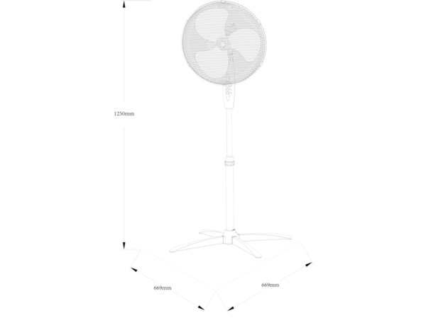 Ventilateur sur pied avec télécommande blanc 45W- H. 75,2 x l. 66,9 cm - Brico Dépôt