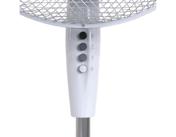 Ventilateur sur pied blanc 45W- H. 75,2 x l. 66,9 cm - Brico Dépôt